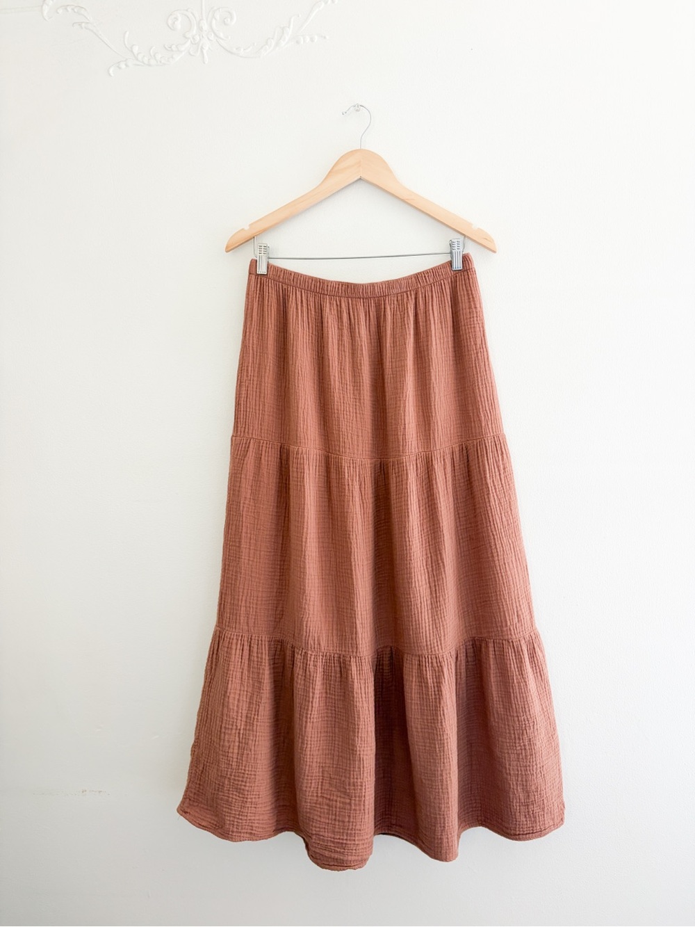 Tiered Cotton Maxi Skirt